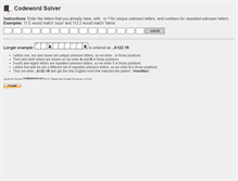 Tablet Screenshot of codewordsolver.com